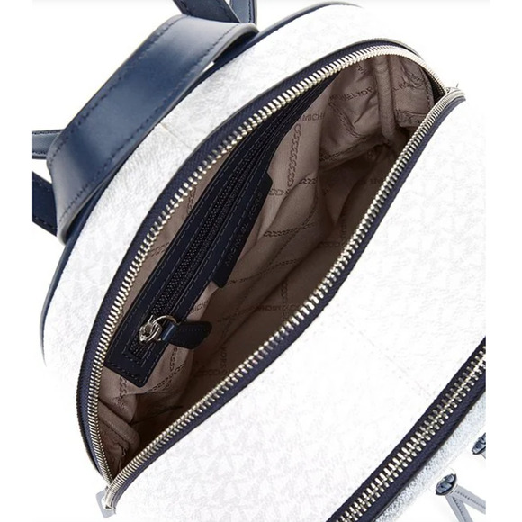 NWT Michael Kors Rhea Medium Colorblock Silver Hardware Signature Logo Backpack main image 10